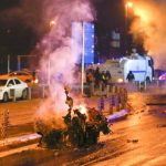 Police arrive at the site of an explosion in central Istanbul