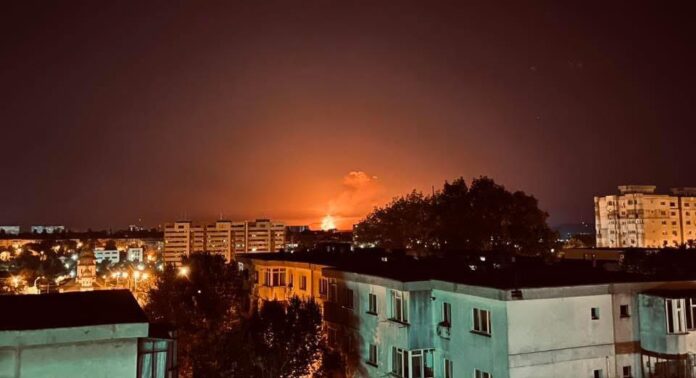 Atacurile rusești au luminat cerul in Braila si Galati