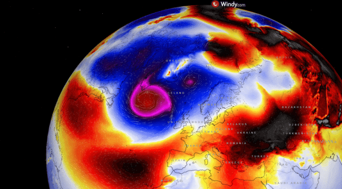 Un ciclon-bombă se îndreaptă către Europa după ce a atins intensitatea maximă în America. „Frigiderul lumii” se încălzeşte însă accelerat