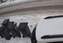 Un bătrân de 88 de ani a fost surprins că a abandonat un câine în comuna Răducăneni. L-a legat cu sârmă lângă un tomberon