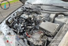 Incendiu la un autoturism în Iași: șoferul s-a salvat după ce a spart geamul pentru a ieși din mașină