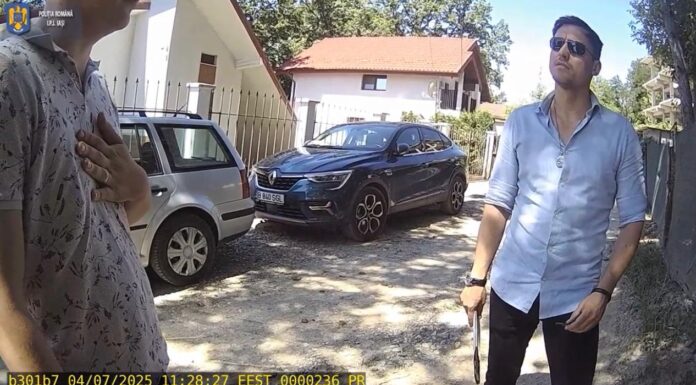 politie la Marius Enea pe șantier