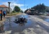 O mașină s-a făcut scrum din cauza unui scurtcircuit