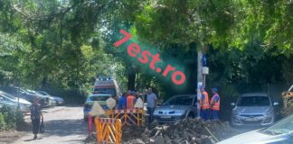 VIDEO Accident de muncă pe Aleea Rozelor din Iași. Un angajat ApaVital a ajuns la spital după ce a fost electrocutat în timpul unor lucrări