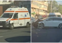 VIDEO Ambulanță în misiune, lovită în plin, la Iași: La bord se afla un copil de numai 3 ani care trebuia dus urgent la spital după o lovitură la cap