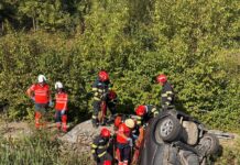 Accident rutier în comuna Schitu Duca: o mașină s-a răsturnat. O persoană a rămas încarcerată